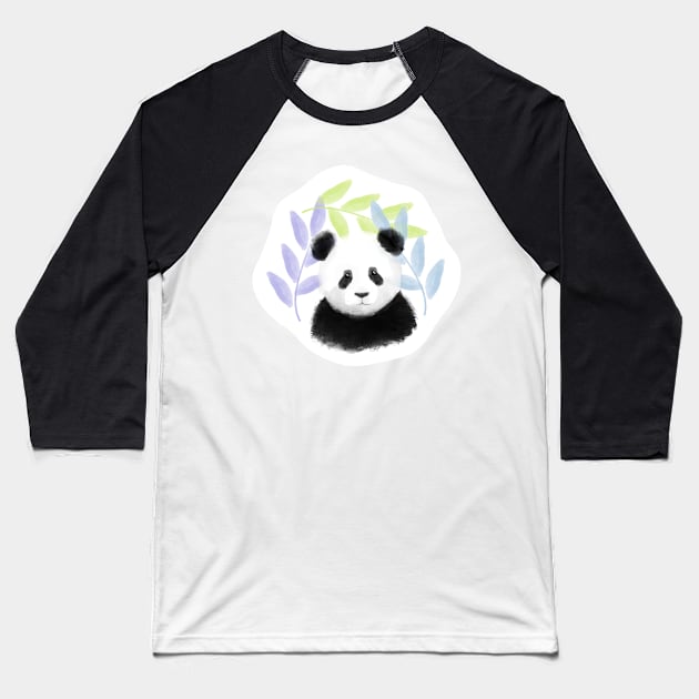 Honeydew, Lilac, and Sky Blue Panda Pattern - 1000Pandas by Amanda Roos Baseball T-Shirt by 1000 Pandas